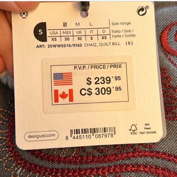 NWT Desiguel Denim Sherpa bomber jacket original price $309 - Picture 7 of 7